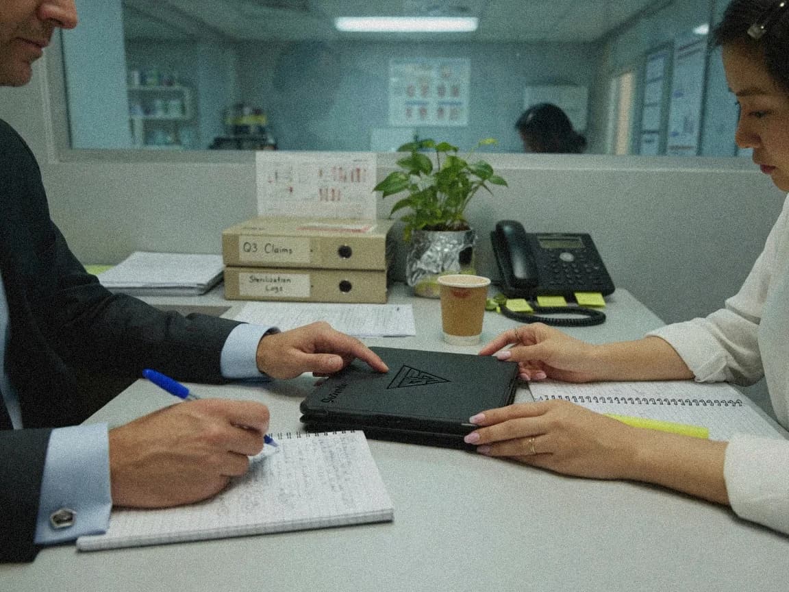 A working design being reviewed together on a tablet